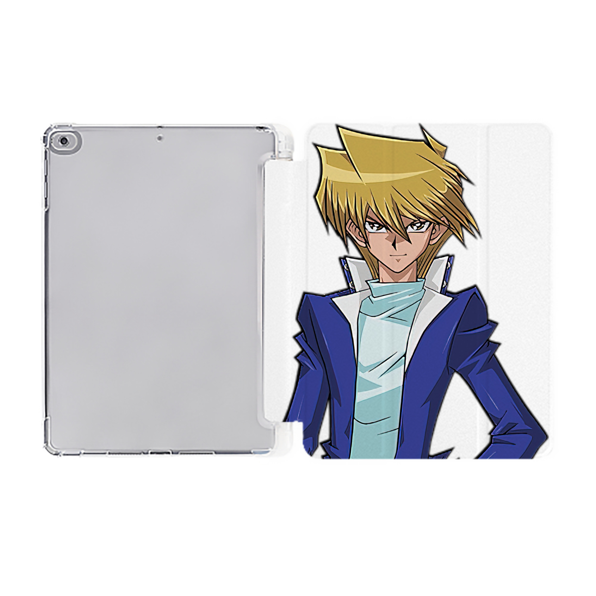 （画像用） 遊☆戯☆王 Yu-Gi-Oh! IPad ケース ペン収納付き 三つ折りスタンド PUレザー×シリコン 対応機種9.5/10.5/10.9インチ